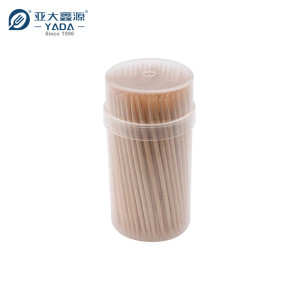Palillos de dientes de madera de doble punta de 65 mm de YADA, venta al por mayor, palillos de dientes de madera desechables para catering