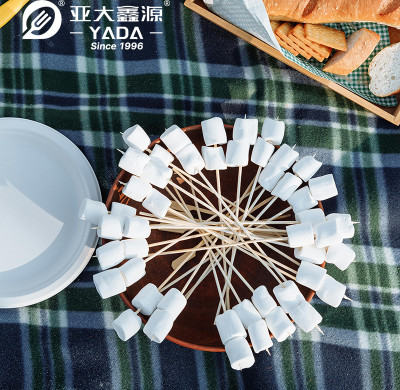 Brochetas de bambú ecológicas YADA, venta al por mayor, palitos de bambú para asar malvaviscos, brochetas desechables