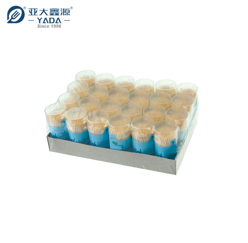 Palillos de bambú de doble punta de 63 mm de YADA, venta al por mayor, palillos de bambú desechables para cócteles