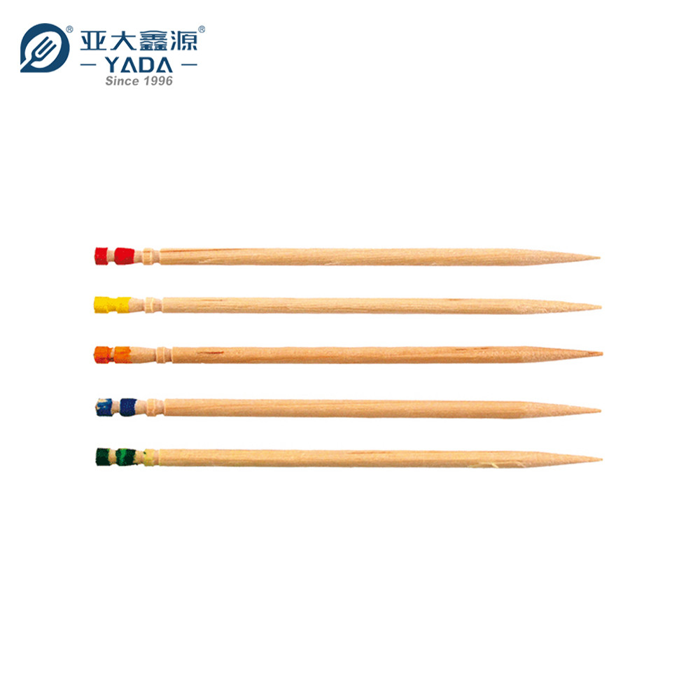 Wooden Toothpicks, Colored Top Tips Wooden Toothpicks