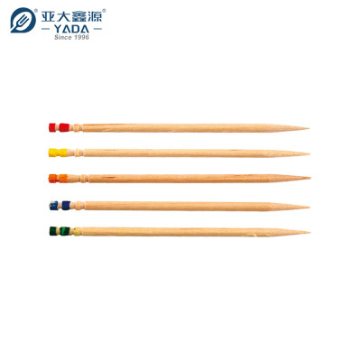 Palillos de dientes de madera con puntas de colores de 65 mm de YADA, venta al por mayor, palillos de dientes de madera de primera calidad, palillos de dientes de colores