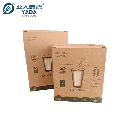 Disposable Bamboo Coffee Stirrers Wholesale | YADA Eco-friendly Box-packed Beverage Stir Stick 110mm