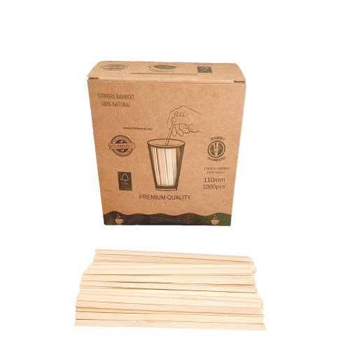 Disposable Bamboo Coffee Stirrers Wholesale | YADA Eco-friendly Box-packed Beverage Stir Stick 110mm