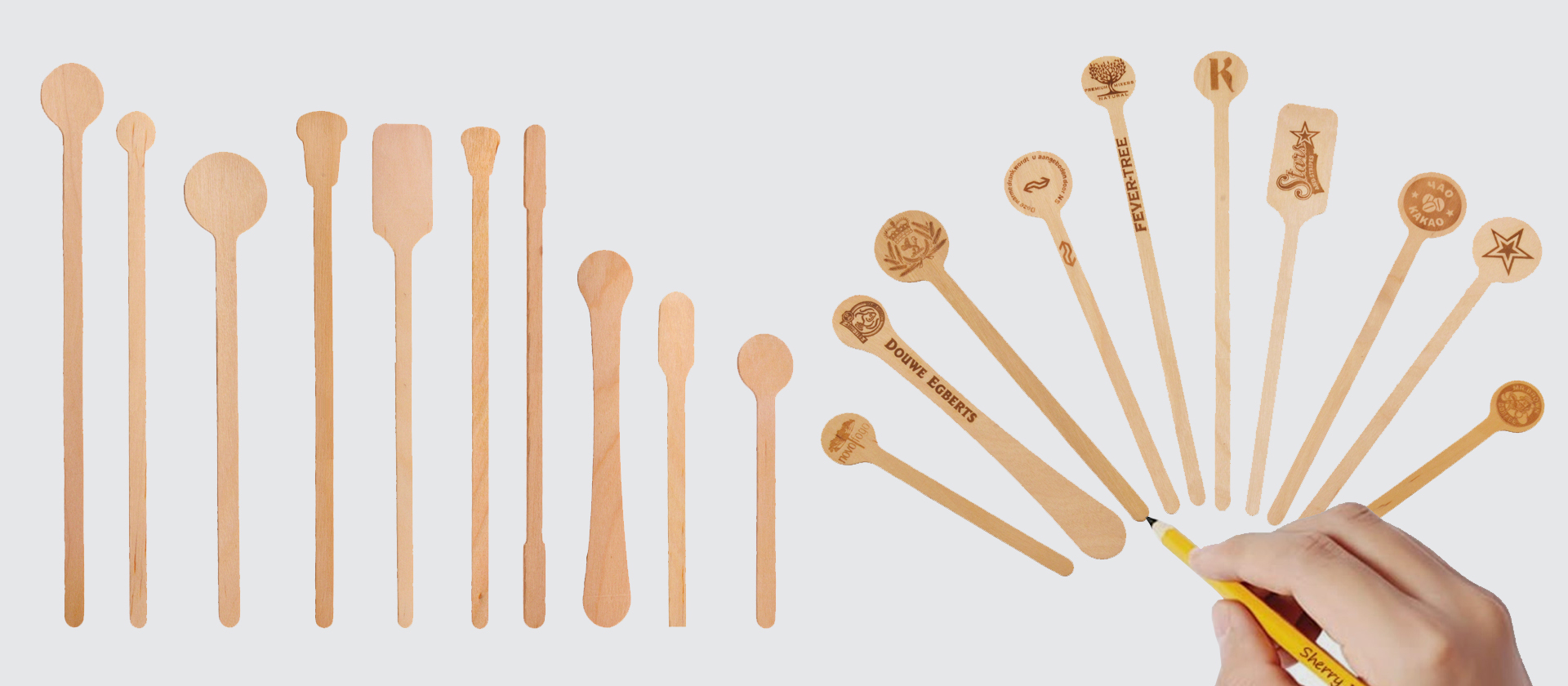 Custom eco-friendly disposable coffee stirrers