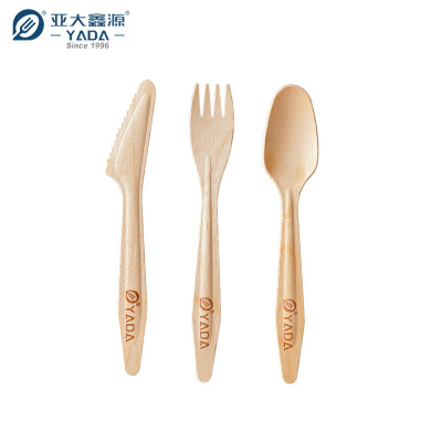 Juego de cubiertos de madera compostables YADA 185 mm YD-N Juego de cubiertos de madera de abedul desechables al por mayor