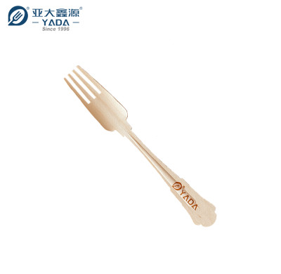 205mm 3 Deep Prong Disposable Wooden Forks Wholesale | YADA Wooden Pasta Fork | Eco Salad Forks YD-L