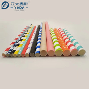 Pajitas de papel ecológicas YADA, no tóxicas, desechables, de colores, paquete de 200