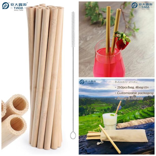 Eco-Friendly Disposable Bamboo Straws Wholesale | YADA 180mm Compostable Reusable Bamboo Straw Bulk