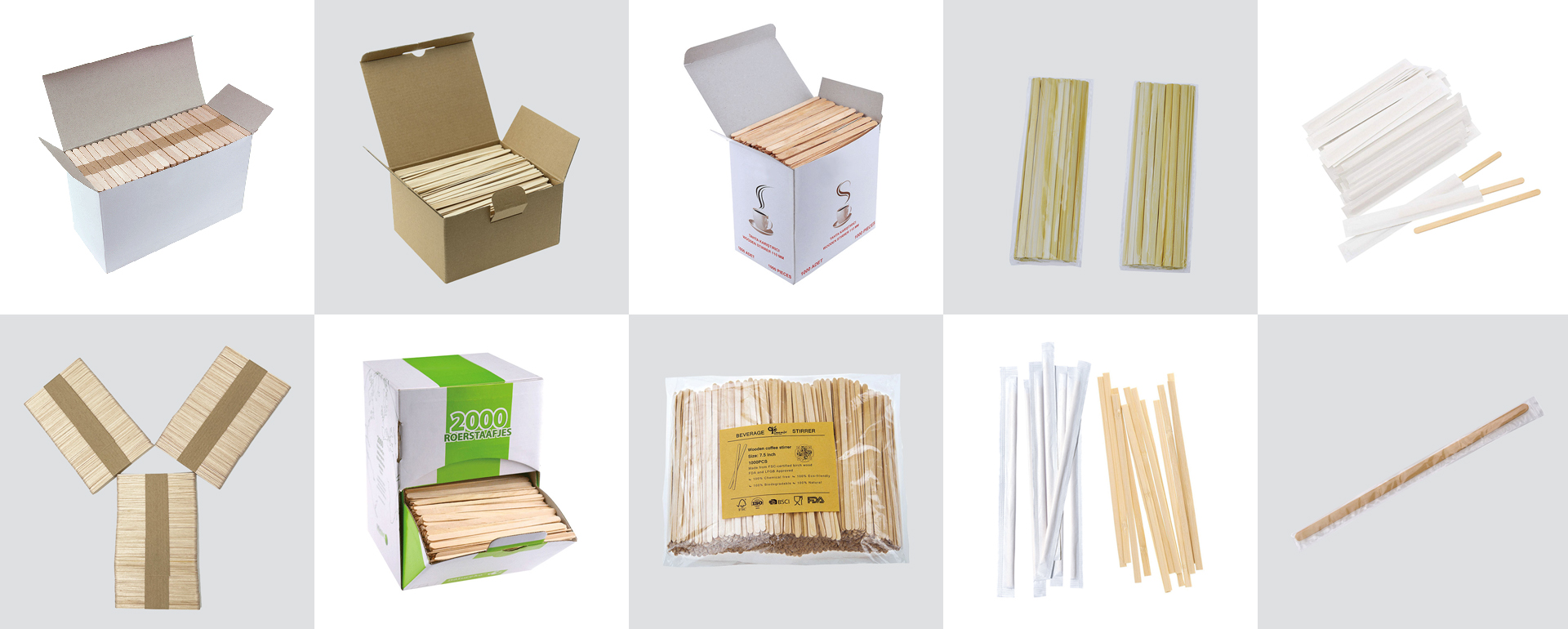 Custom eco-friendly disposable coffee stirrers