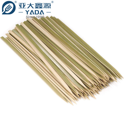 Brochetas de bambú planas ecológicas YADA de 250 mm para carne, venta al por mayor, brochetas de bambú desechables, palitos de pollo para barbacoa