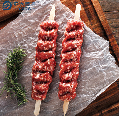Brochetas de madera para carne de vacuno de 240 mm de YADA, venta al por mayor, brochetas de madera desechables planas para kebab