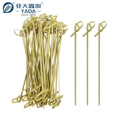 Brochetas de bambú anudadas con extremos retorcidos de 90 mm de YADA, venta al por mayor, palitos compostables, palillos Noshi Gushi para bebidas