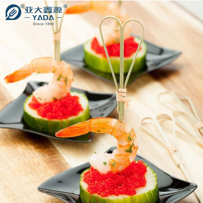 Disposable Heart Shaped Bamboo Skewers Wholesale | YADA 120mm Bamboo Sticks For Appetizer Fruit Pick