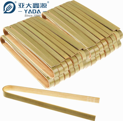 Pinzas de bambú compostables de 100 mm de YADA, venta al por mayor, pinzas de bambú ecológicas desechables para tostadora