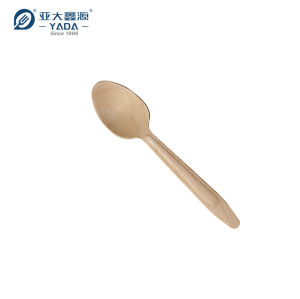 Cucharas de madera desechables ecológicas de 165 mm al por mayor | Cuchara biodegradable YADA | Cuchara compostable YD-A