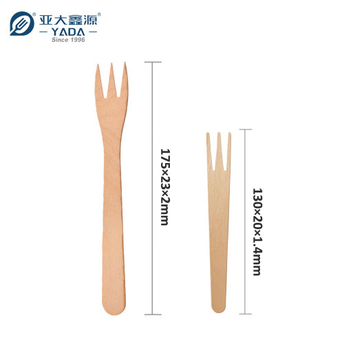 Disposable Wooden Mini Fork Wholesale | French Fry Forks | YADA Three Prong Eco-friendly Food Picks