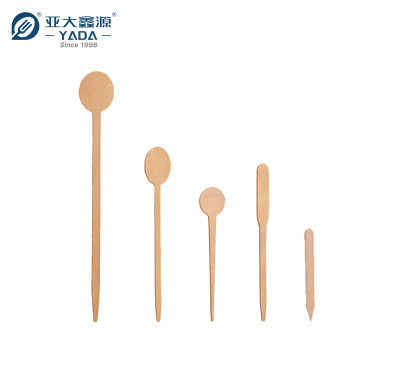 Custom Shape Round Wooden Food Pick | Wooden Chip Fork Wholesale | YADA Disposable Food Marker Stick