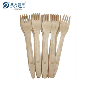 Tenedores de madera desechables ecológicos de 165 mm al por mayor | Tenedor compostable YADA | Tenedor biodegradable YD-A
