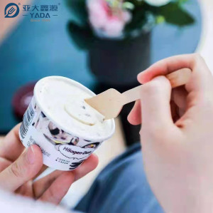 Cucharas de madera desechables con cabeza cuadrada al por mayor | Cuchara para degustación de helado YADA | Mini cuchara compostable