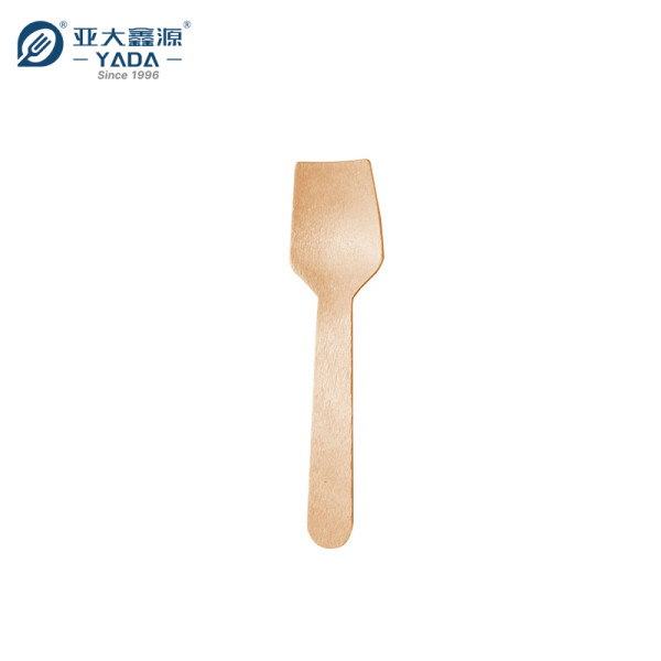 Disposable Wooden Square Head Spoons Wholesale | YADA Ice Cream Tasting Spoon|Compostable Mini Spoon