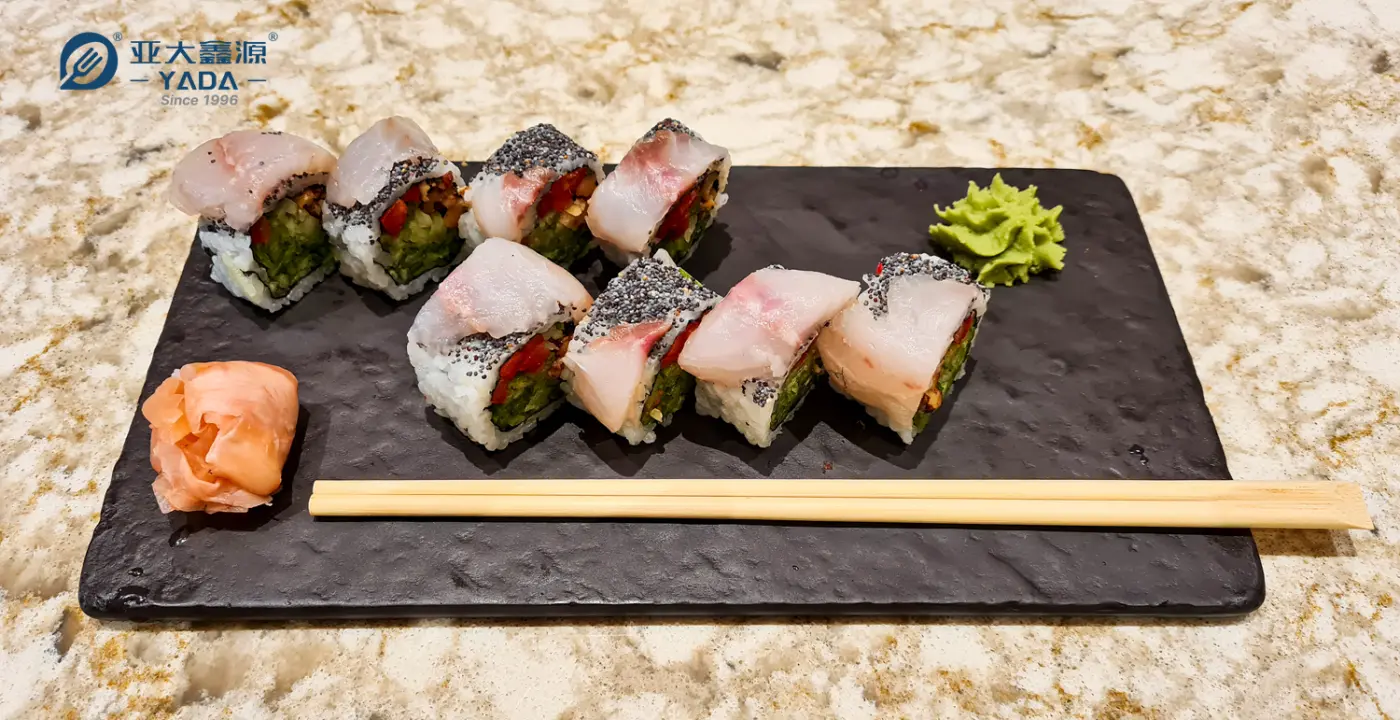 Bamboo chopsticks served with a sushi platter