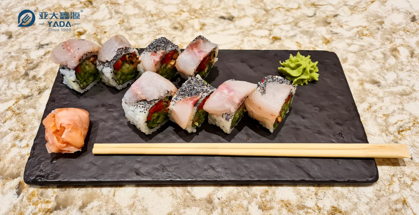 Bamboo chopsticks served with a sushi platter