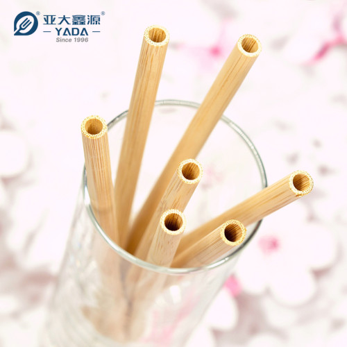 Canudos de bambu 9.0x200mm por atacado | Canudo de bambu reutilizável para chá de bolhas | Canudo descartável a granel