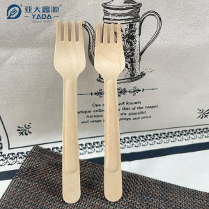 Tenedores de madera desechables de 157 mm al por mayor | Tenedor compostable YADA | Tenedor biodegradable ecológico YD-B