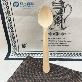 165mm Disposable Wooden Spoons Wholesale | YADA Biodegradable Wooden Spoons | Compostable Spoon YD-B