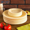 Bandeja de madera redonda desechable de 215 mm al por mayor | bandeja de madera de álamo desechable | 8 '' bandeja de madera