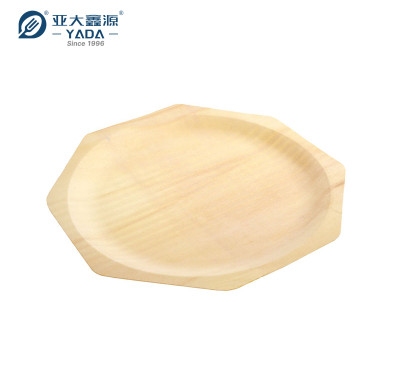 Platos desechables octogonales de madera de 260 mm al por mayor | Platos de madera de álamo octogonales desechables