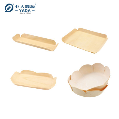 Disposable Special Shape Poplar Wood Trays Wholesale | Special Shape Wooden Tray |Wood Dish for Sale