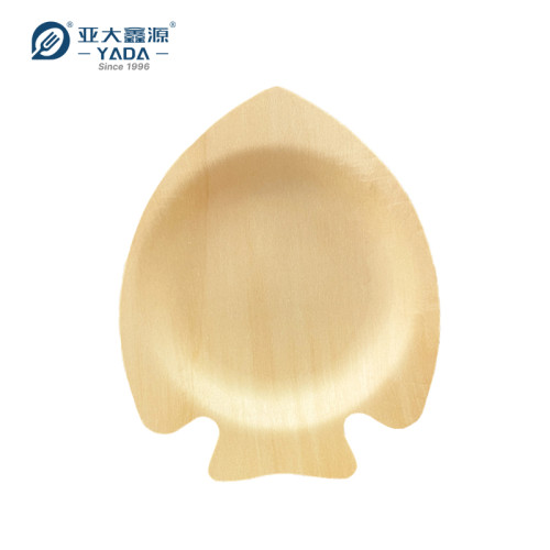 Platos de madera desechables con forma de pez al por mayor | Platos de madera de abedul con forma de pez
