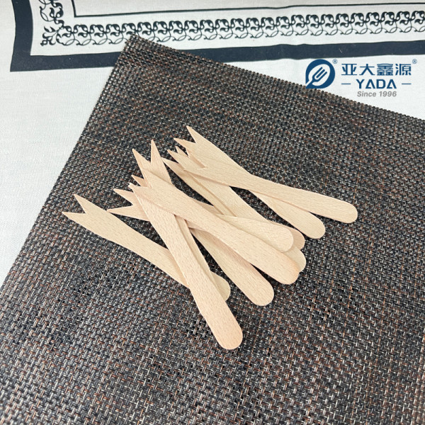 Mini tenedores desechables de madera de haya al por mayor | Tenedor de madera de haya para papas fritas | Tenedor de madera para fruta en venta