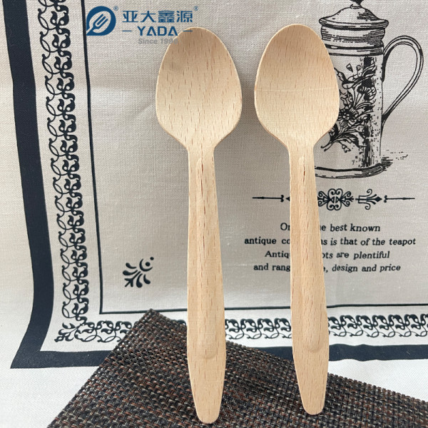 165mm Beech Wood Disposable Spoons Wholesale | Bulk Buy Eco-friendly Sustainable Wooden Spoon YD-A3B