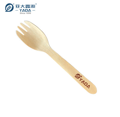 Disposable Wooden Sporks Wholesale | 160mm Birch Wood Spork | Bulk Sale Eco-friendly Spoon-Forks P2