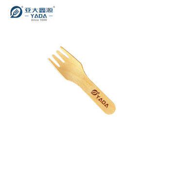 Disposable Wooden Mini Sporks Wholesale | Eco-friendly Birch Wood Spoon-Fork | 75mm Tasting Spork P7