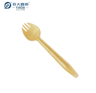 Disposable Wooden Sporks Wholesale | Bulk Sale Birchwood Takeout Spork | 165mm Eco-friendly Spork P1
