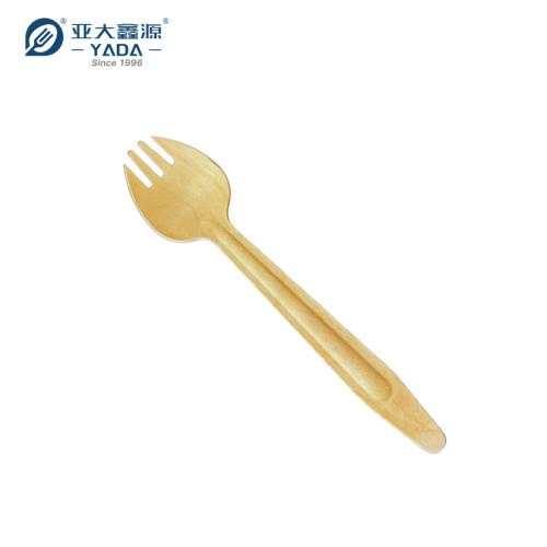Disposable Wooden Sporks Wholesale | Bulk Sale Birchwood Takeout Spork | 165mm Eco-friendly Spork P1