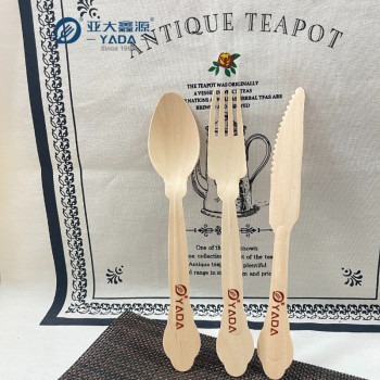 Disposable Wooden Cutlery Set Wholesale |Eco-friendly Compostable Birch Wood Cutlery Kit YD-LA 205mm
