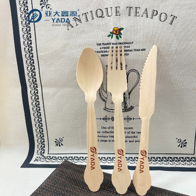 Disposable Wooden Cutlery Set Wholesale |Eco-friendly Compostable Birch Wood Cutlery Kit YD-LA 205mm