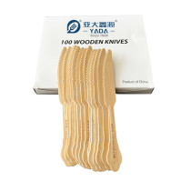 205mm Eco-friendly Disposable Wooden Knives Wholesale|Bulk Sale Biodegradable Single-Use Knife YD-LA