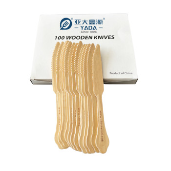 205mm Eco-friendly Disposable Wooden Knives Wholesale|Bulk Sale Biodegradable Single-Use Knife YD-LA