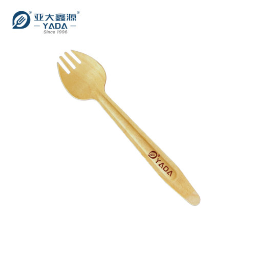 Disposable Wooden Sporks Wholesale | Bulk Sale Birchwood Takeout Spork | 165mm Eco-friendly Spork P1