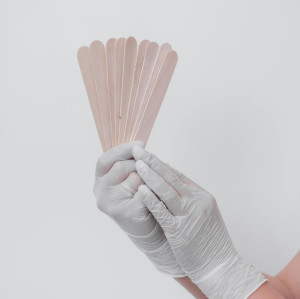 Papel individual envuelto Depresor de lengua de madera al por mayor, ecológico suministros médicos desechables