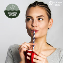 6×200mm Disposable Striped Paper Straws Wholesale | Bulk Sale Multi-Layered Paper Drinking Straws