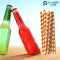 8×200mm Disposable Paper Straws Wholesale | Single-Use Rainbow Striped Smoothie Biodegradable Straws