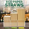 Pajitas desechables de papel kraft de 12 x 230 mm al por mayor | Pajitas biodegradables de papel kraft marrón para té con leche Boba