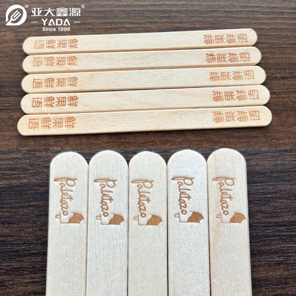 Hot stamping logo of 114MMice cream sticks