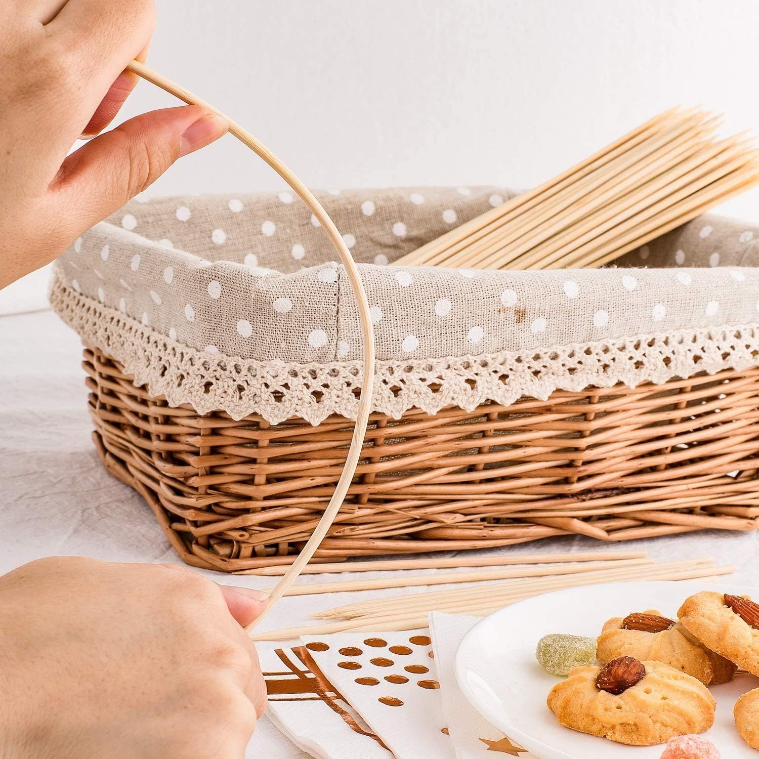 Espetos de bambu difíceis de partir